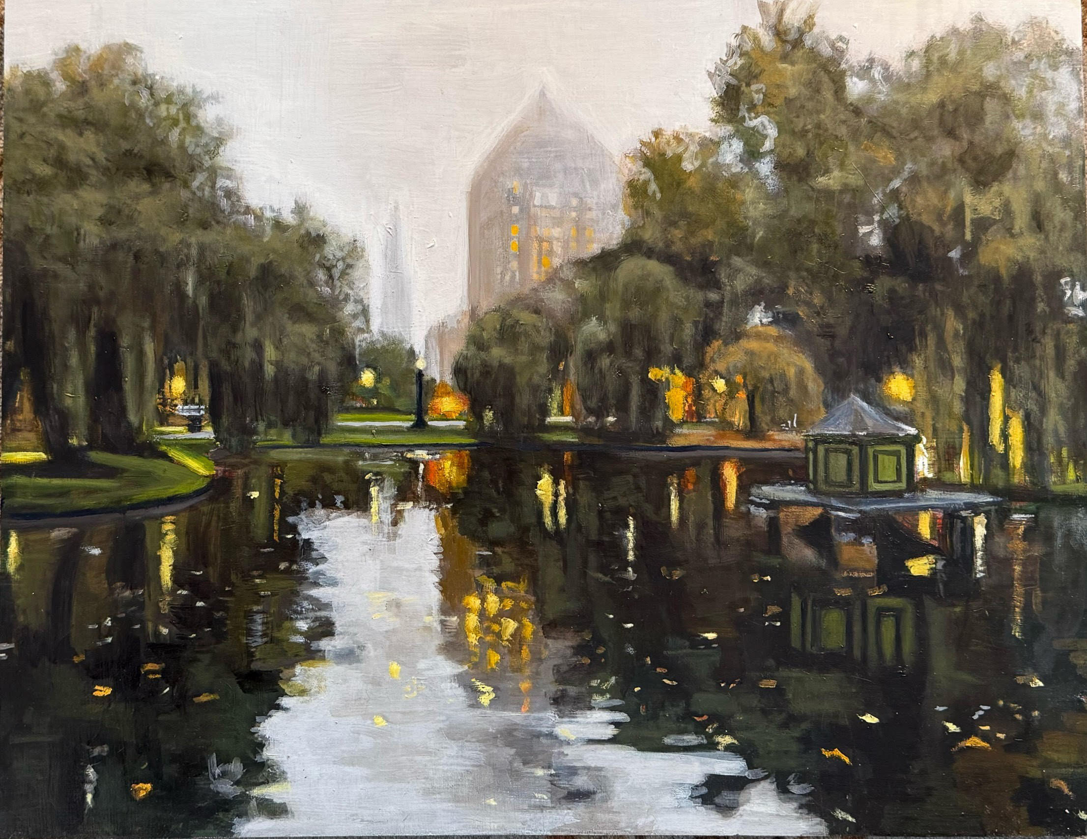 Boston Public Garden in Mist